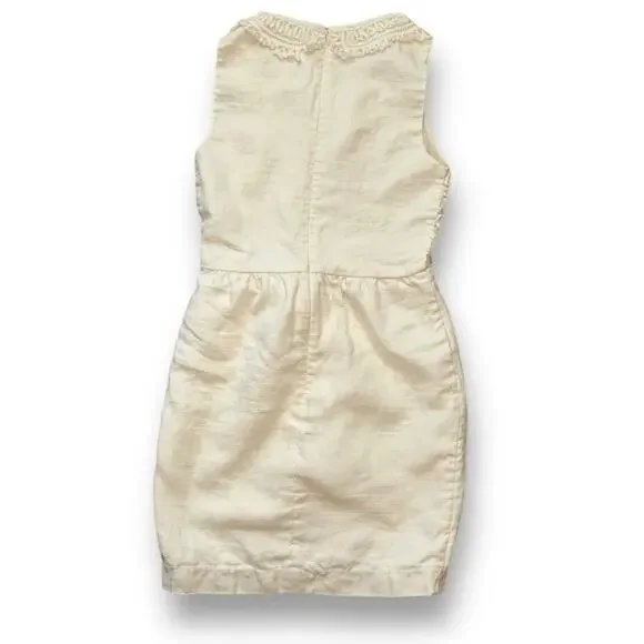 3.1 Phillip Lim Cream Linen Silk Ribbon Detail Dress Size 0 Boho Wedding - Picture 5 of 12